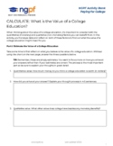 CALCULATE: What is The Value of A College Education?