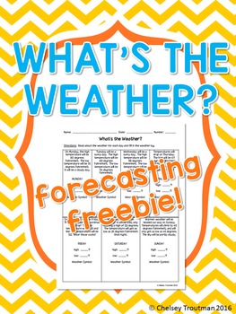 What's The Weather Forecasting FREEBIE! by Teach and Tech | TpT