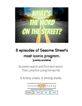 Preview of What's The Word On The Street? Vocabulary. Primary. Video. Fun. Quiz. Writing.