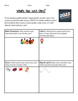 Preview of What's Your 2023 Story? End of Year Writing Reflection, Creative Activity