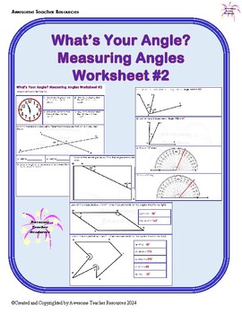 Preview of What’s Your Angle? Measuring Angles Worksheet #2
