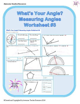 Preview of What’s Your Angle? Measuring Angles Worksheet #3