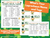 What's Your Leprechaun Name Printable and Name Tags