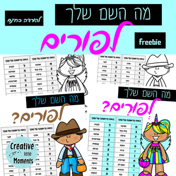 Preview of What's Your Purim Name? (Hebrew) מה השם שלך לפורים?