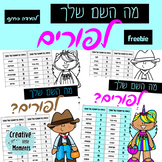 What's Your Purim Name? (Hebrew) מה השם שלך לפורים?