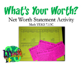 What's Your Worth? Net Worth Statement Activity 7.13C