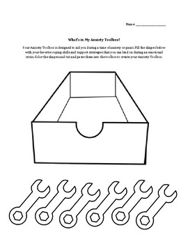 Preview of What's in My Anxiety Toolbox? - Anxiety Worksheet