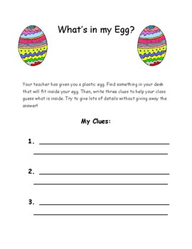 What's in my Egg? by Peyton Desormiers | TPT