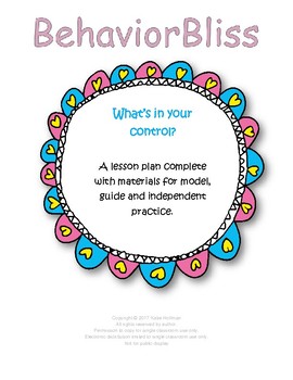 Preview of SEL Lesson: What's in your control: Bundle Full lesson and Materials