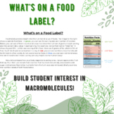 What's on a food label? - Macromolecules and Health Investigation