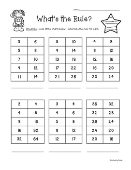 Preview of What's the Rule?  Math In Out Boxes and Number Patterns--3 sheets!