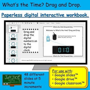 Preview of What’s the Time? Drag and Drop Google Classroom Interactive Workbook