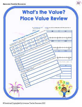 Preview of What's the Value? Place Value Review Worksheet