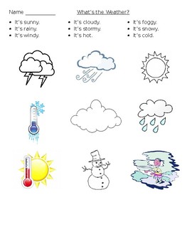 What's the Weather Worksheet by Swimming in Learning | TPT