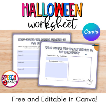 Preview of What should the teacher be for Halloween? | Writing Worksheet for Speech Therapy
