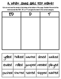 What sound does "ed" make? Past tense verbs cut and paste/