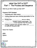 What the Orff is Orff? HANDOUT Part 1:  The Process and Sequence
