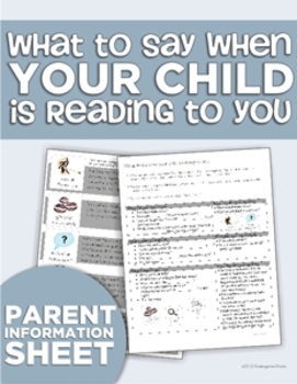 Preview of "What to Say When Your Child is Reading to You" Parent Handout