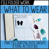 What to wear when? Weather File Folders - Life Skills / Sp