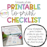 What to Print Checklist