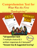 What was the First Thanksgiving? Comprehension Test