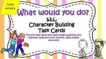 Preview of What would you do Picture Task card set (Print and Easel activity)