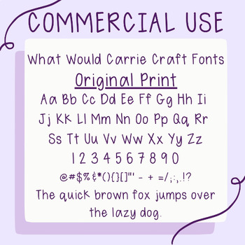 Preview of WhatWouldCarrieCraft Original Print Font | Commercial Use