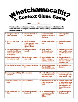 Whatchamacallit? A Context Clues Board Game by The Gaming Grammarian