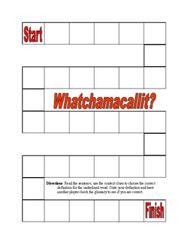 Preview of Whatchamacallit? A Context Clues Board Game