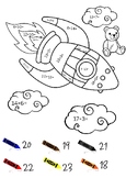 Whatever Next! Math Addition 10-20 Coloring Worksheet