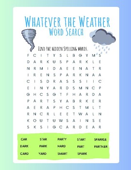 Whatever the Weather Word Search by Briana Wischropp | TPT
