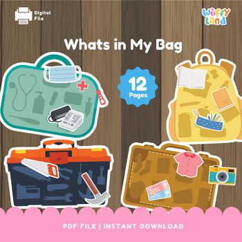 Preview of Whats In My Bag, Profession Bag, Pretend Play, Busy Page, Self-Shooting, Homesch