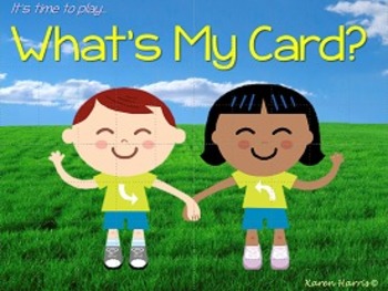 Preview of What's My Card? Engaging Interactive PowerPoint and Worksheets Distance Learning