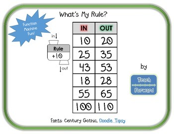 Preview of What's My Rule? Function Machine FREEBIE