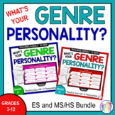 Reading Genre Personality Quiz Bundle - Genre Reading Test