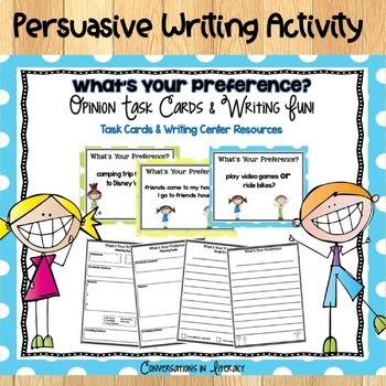 Preview of Persuasive Writing Activity & Task Cards  Independent Work Packets