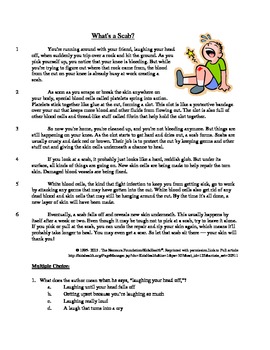 Preview of What's a Scab? - Informational Text Test Prep