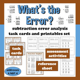 What's the Error? subtraction with regrouping task cards +
