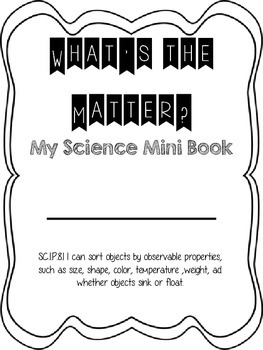 Preview of What's the Matter? 1st Grade Science Minibook