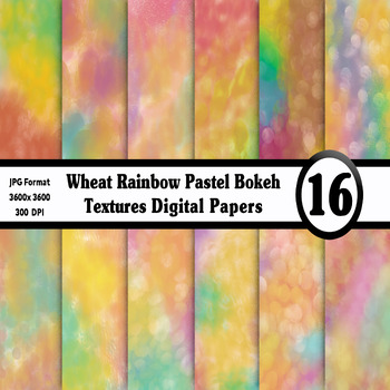 Preview of Wheat Pastel Bokeh Digital Paper Pack - 16 Different Backgrounds Clip Art