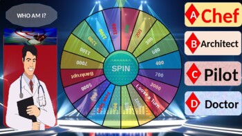 Preview of Wheel Game - Occupations Play on Zoom with Class