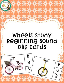 Wheels Study Beginning Sound Clip Cards