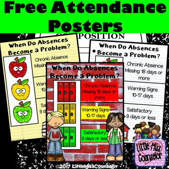 Preview of When Do Absences Become a Problem?  Free Attendance Posters