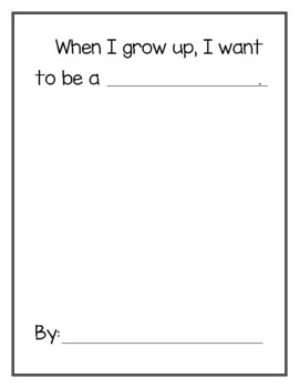 When I Grow Up by Cassie's Kindergarten Creations | TpT