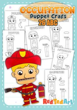 Preview of When I Grow Up - An ABC of Careers & Occupations - Paper Puppet Coloring Pages