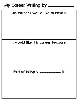 Preview of When I Grow Up Career Writing Outline Template and Coloring Craft