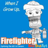 When I Grow Up - Firefighter Paper Puppet Coloring Page - 