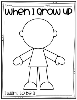 Preview of When I Grow Up Free Printable
