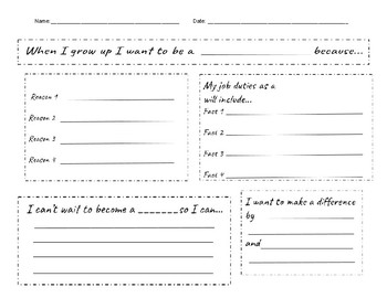 Preview of When I Grow Up Graphic Organizer