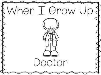 When I Grow Up I Want To Be a Doctor-Male Preschool Worksheets and